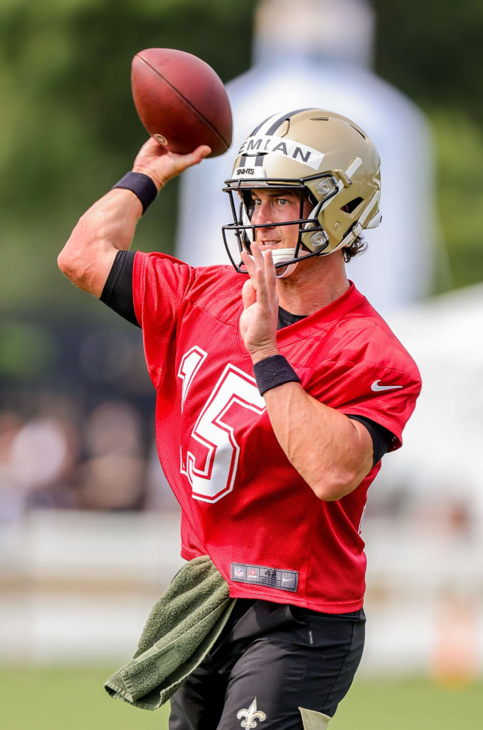 Trevor Siemian at Saints Training Camp